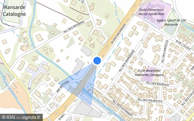 Vue plan de l'emplacement du radar tourelle à Le Robert