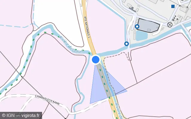 Vue plan de l'emplacement du radar tourelle à La Trinité