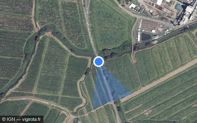 Vue satellite de l'emplacement du radar tourelle à La Trinité
