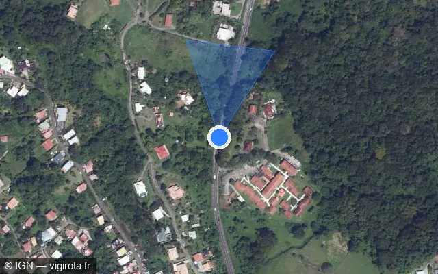 Vue satellite de l'emplacement du radar tourelle à La Trinité