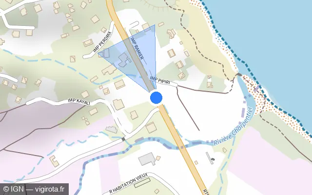 Vue plan de l'emplacement du radar tourelle à Sainte-Marie