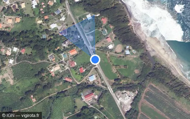 Vue satellite de l'emplacement du radar tourelle à Sainte-Marie