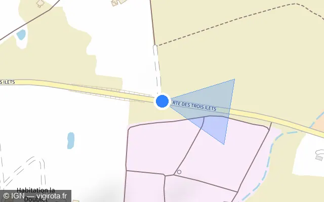 Vue plan de l'emplacement du radar tourelle à Rivière-Salée