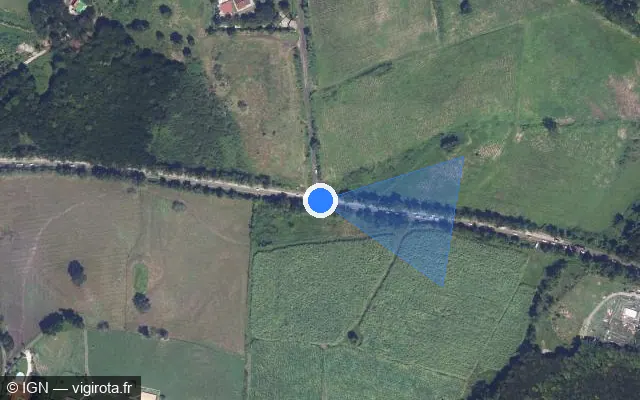 Vue satellite de l'emplacement du radar tourelle à Rivière-Salée
