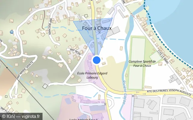Vue plan de l'emplacement du radar tourelle à Le Robert