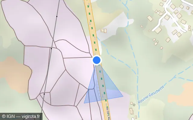 Vue plan de l'emplacement du radar tourelle à Le Robert