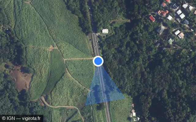 Vue satellite de l'emplacement du radar tourelle à Le Robert