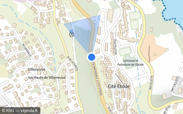 Vue plan de l'emplacement du radar tourelle à Sainte-Marie