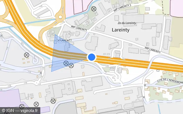 Vue plan de l'emplacement du radar tourelle à Le Lamentin