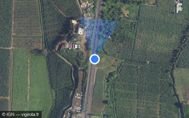 Vue satellite de l'emplacement du radar tourelle à Le Lamentin
