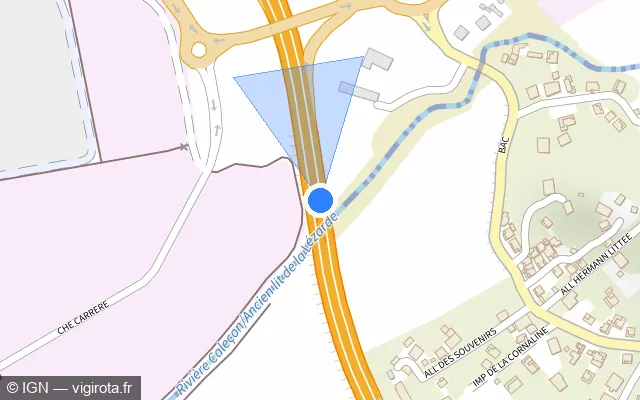 Vue plan de l'emplacement du radar tourelle à Ducos