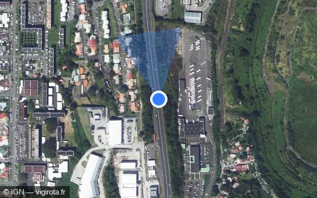 Vue satellite de l'emplacement du radar tourelle à Fort-de-France