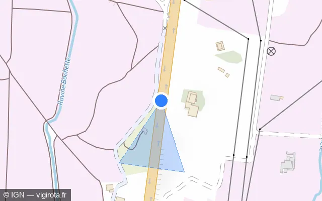 Vue plan de l'emplacement du radar tourelle à Le Lamentin