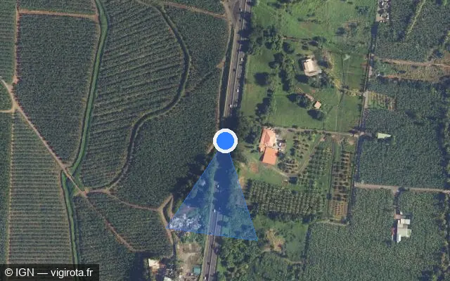 Vue satellite de l'emplacement du radar tourelle à Le Lamentin