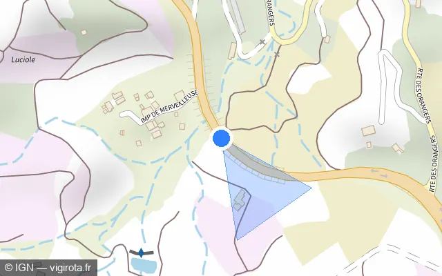 Vue plan de l'emplacement du radar tourelle à La Trinité