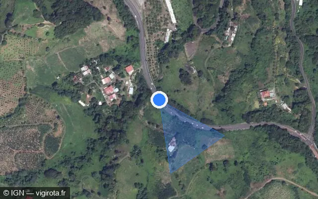 Vue satellite de l'emplacement du radar tourelle à La Trinité