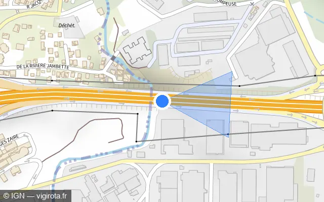 Vue plan de l'emplacement du radar tourelle à Le Lamentin