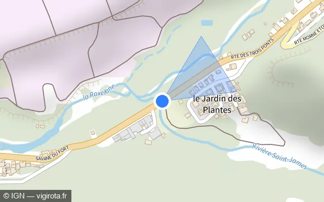 Vue plan de l'emplacement du radar tourelle à Saint-Pierre