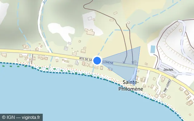 Vue plan de l'emplacement du radar tourelle à Saint-Pierre