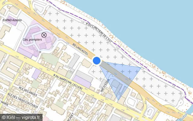 Vue plan de l'emplacement du radar tourelle à Saint-Denis