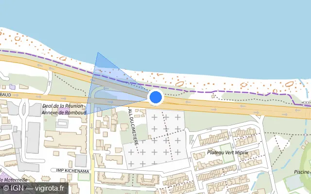 Vue plan de l'emplacement du radar tourelle à Saint-Denis