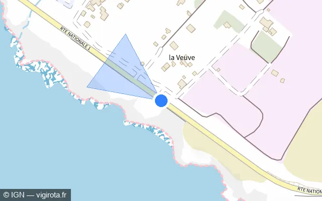 Vue plan de l'emplacement du radar tourelle à L'Étang-Salé