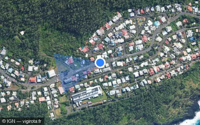 Vue satellite de l'emplacement du radar tourelle à Saint-Philippe