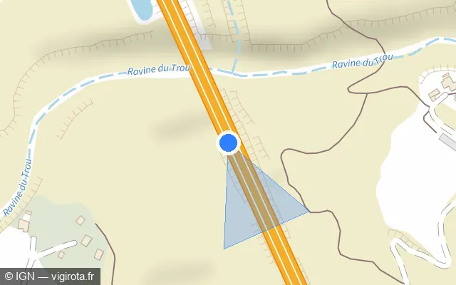 Vue plan de l'emplacement du radar tourelle à L'Étang-Salé