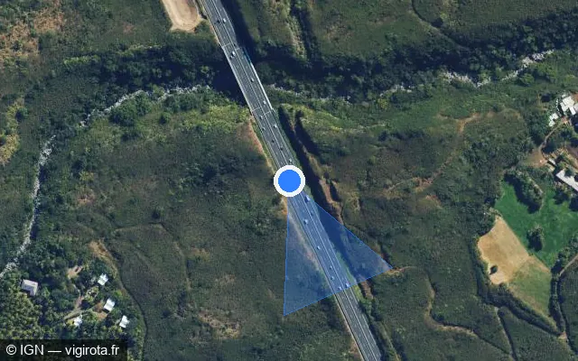 Vue satellite de l'emplacement du radar tourelle à L'Étang-Salé