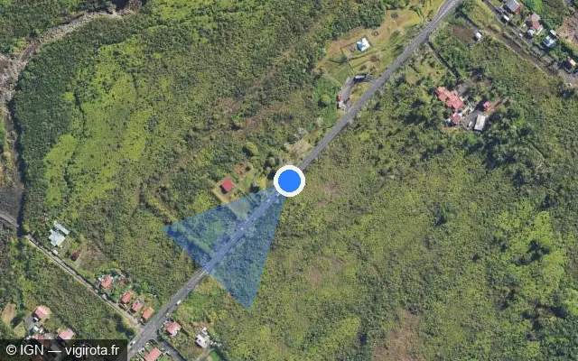 Vue satellite de l'emplacement du radar tourelle à La Plaine-des-Palmistes