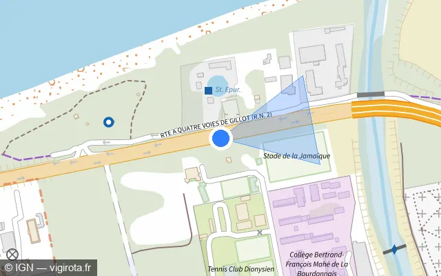 Vue plan de l'emplacement du radar tourelle à Sainte-Marie
