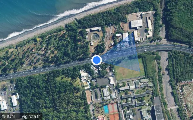 Vue satellite de l'emplacement du radar tourelle à Sainte-Marie