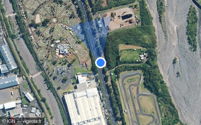 Vue satellite de l'emplacement du radar tourelle à Sainte-Marie