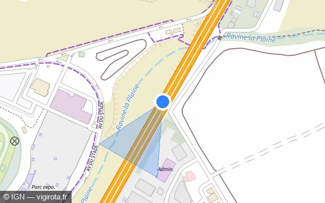 Vue plan de l'emplacement du radar tourelle à Le Port