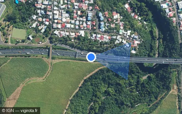 Vue satellite de l'emplacement du radar tourelle à Sainte-Marie