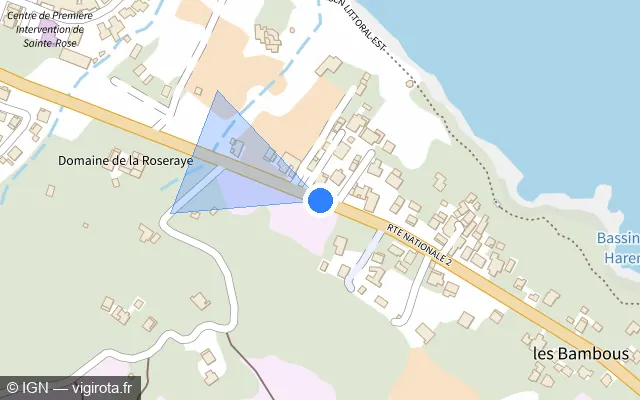 Vue plan de l'emplacement du radar tourelle à Sainte-Rose