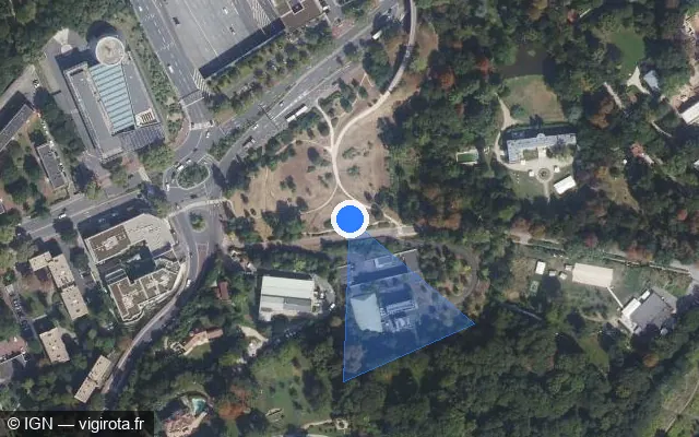Vue satellite de l'emplacement du radar fixe à Bougival