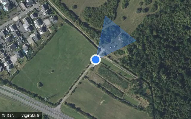 Vue satellite de l'emplacement du radar tourelle à Thionville