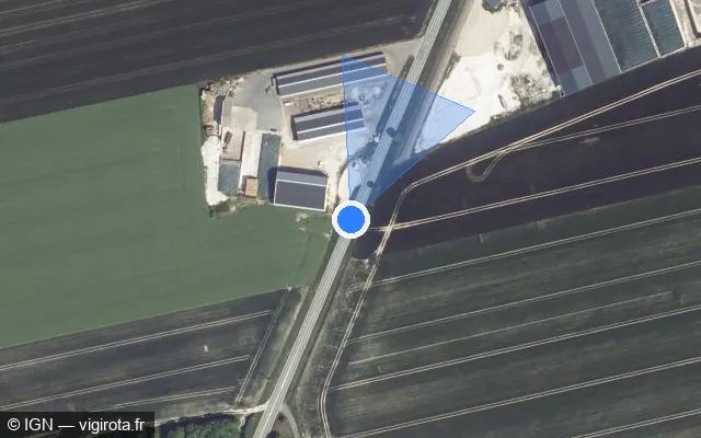 Vue satellite de l'emplacement du radar tourelle à Leffincourt