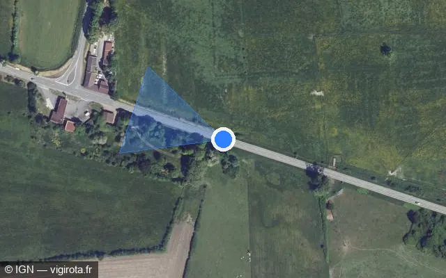 Vue satellite de l'emplacement du radar tourelle à Vouziers
