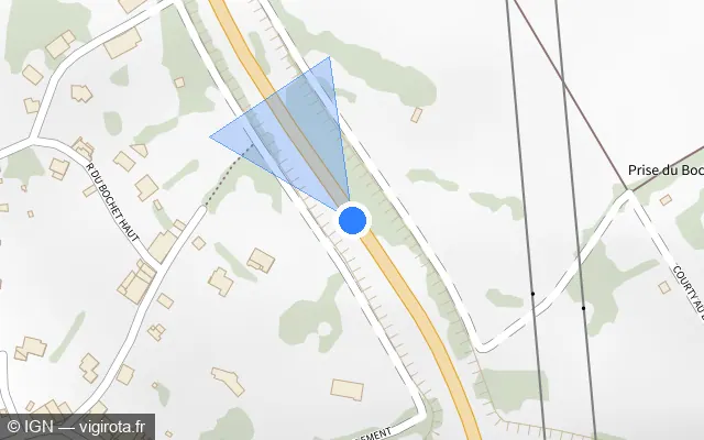 Vue plan de l'emplacement du radar tourelle à Les Mazures