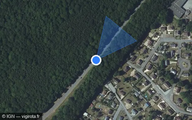 Vue satellite de l'emplacement du radar tourelle à Conches-en-Ouche