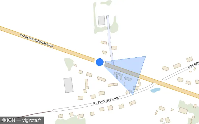 Vue plan de l'emplacement du radar tourelle à Sainte-Colombe-la-Commanderie