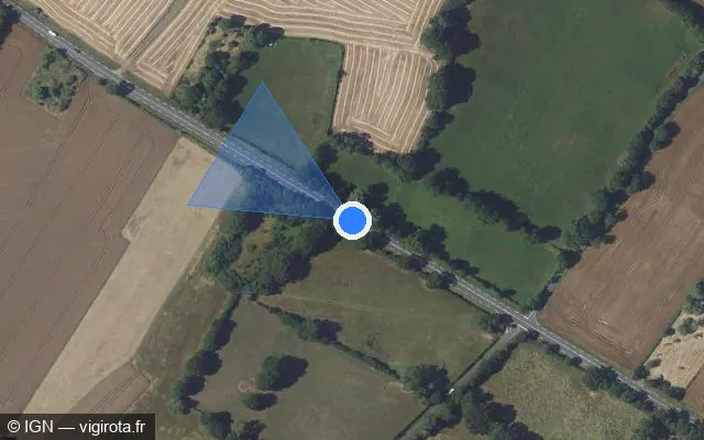 Vue satellite de l'emplacement du radar tourelle à La Châtre