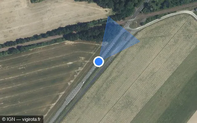 Vue satellite de l'emplacement du radar tourelle à Monnaie