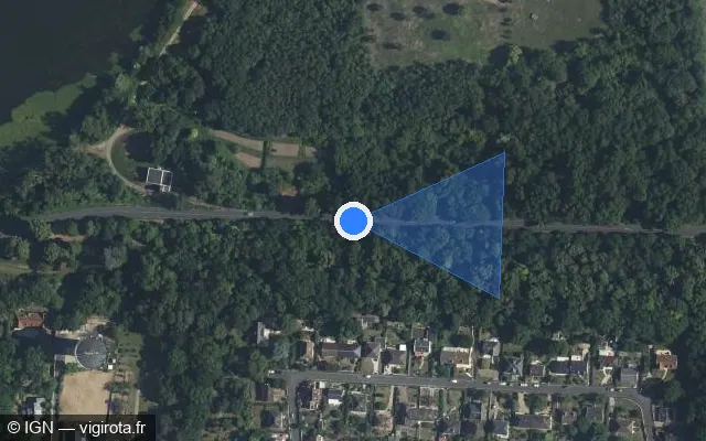 Vue satellite de l'emplacement du radar tourelle à Saint-Avertin