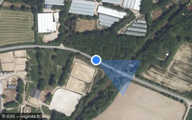 Vue satellite de l'emplacement du radar tourelle à Pornichet