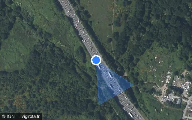 Vue satellite de l'emplacement du radar tourelle à Saint-Herblain