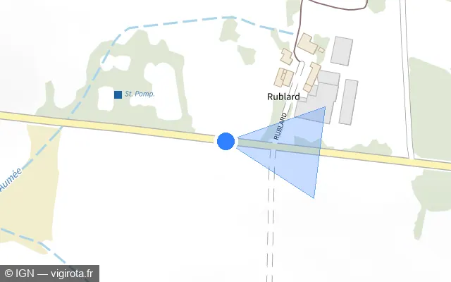 Vue plan de l'emplacement du radar tourelle à Avessac