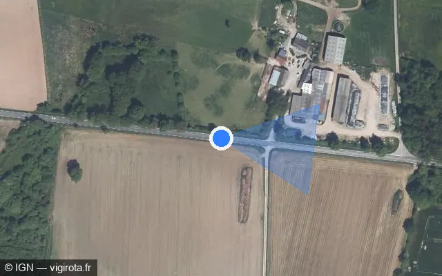 Vue satellite de l'emplacement du radar tourelle à Avessac